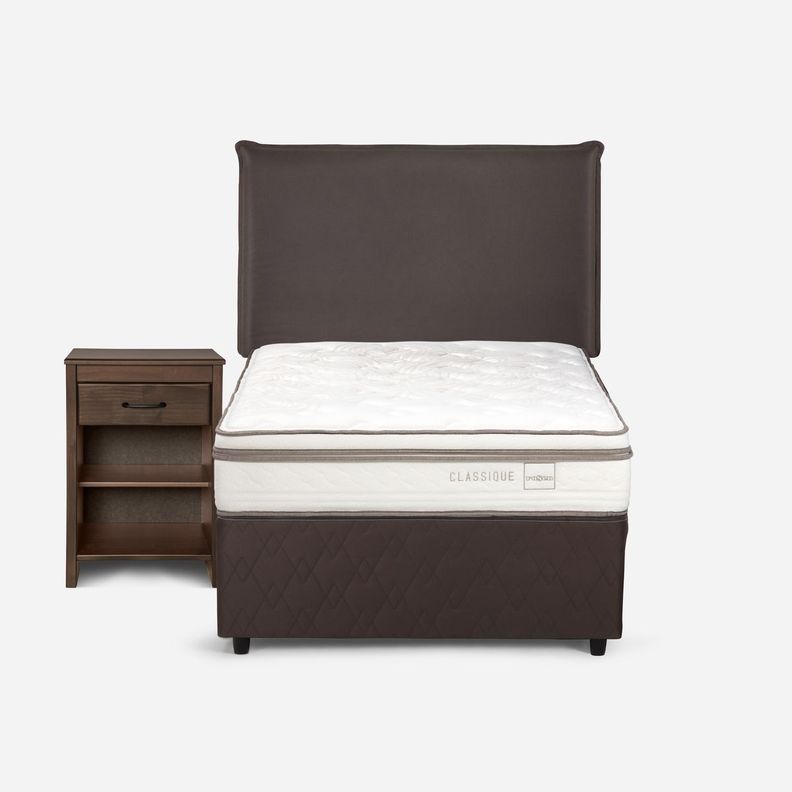 Diván Cama Classique+ 1,5 Plazas + Muebles Maurice Chocolate-1