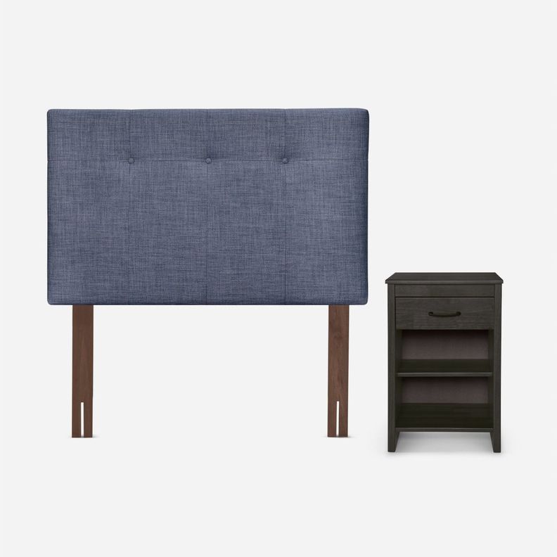 Diván Classique+ 1,5 Pl + Respaldo New Bennet Denim +Velador-3