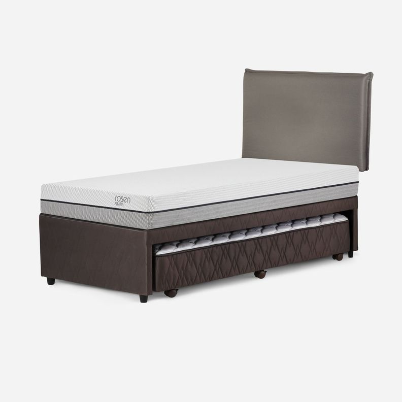 Diván Cama Pratta 1,5 Plazas + Respaldo Maurice Gris-2