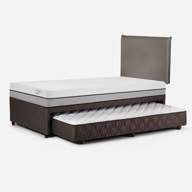 Diván Cama Pratta 1,5 Plazas + Respaldo Maurice Gris-3