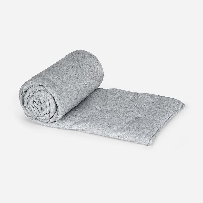 Piecera Froens Lino - Algodón Rayas Grafito 110x230 cm Gris-0