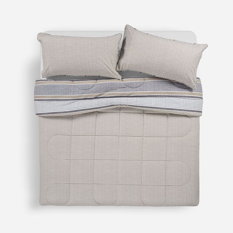 Plumón Algodón Reversible Bali Beige King-1