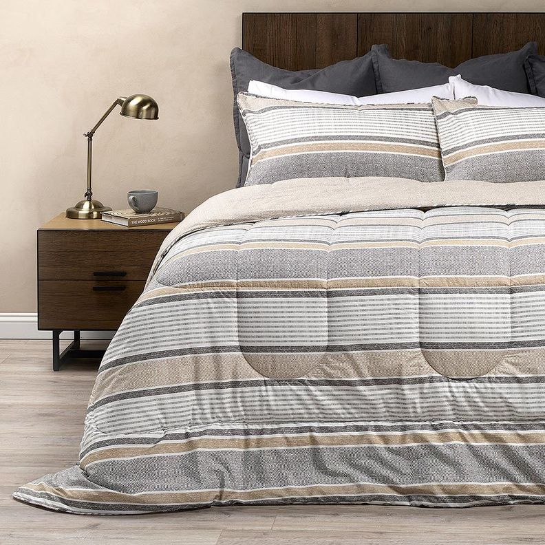 Plumón Algodón Reversible Bali Beige King-2