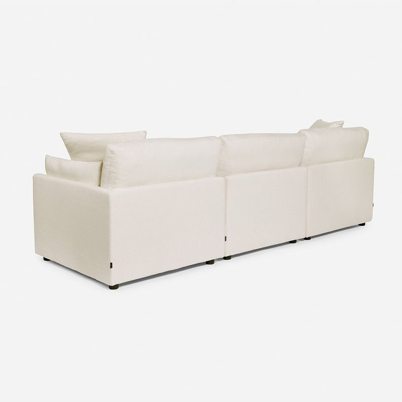 Sofá Seccional Rosen Georgia 3 piezas Tela Ivory-3