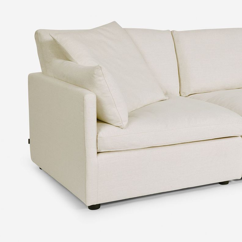 Sofá Seccional Rosen Georgia 3 piezas Tela Ivory-4