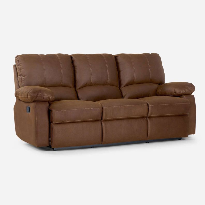 Set Sofás Reclinable 2 y 3 Cuerpos Archie Tela Café-1