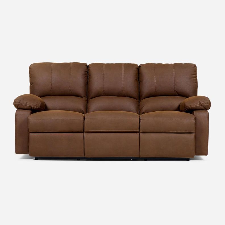 Set Sofás Reclinable 2 y 3 Cuerpos Archie Tela Café-2