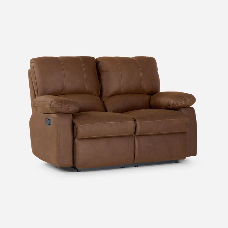 Set Sofás Reclinable 2 y 3 Cuerpos Archie Tela Café-3