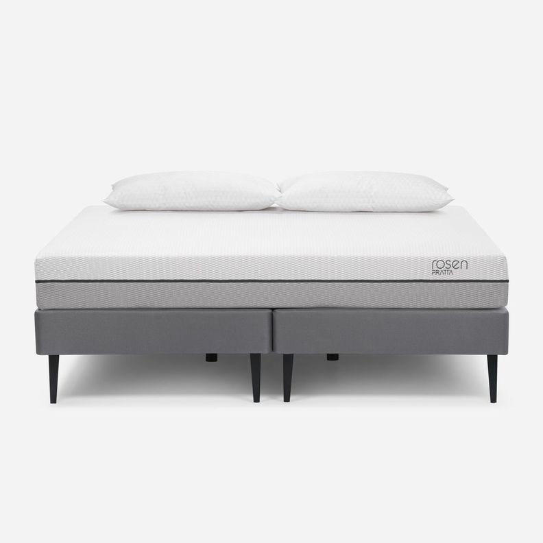 Cama Europea Pratta 2 Plazas Pata Acero + Almohadas Light-0