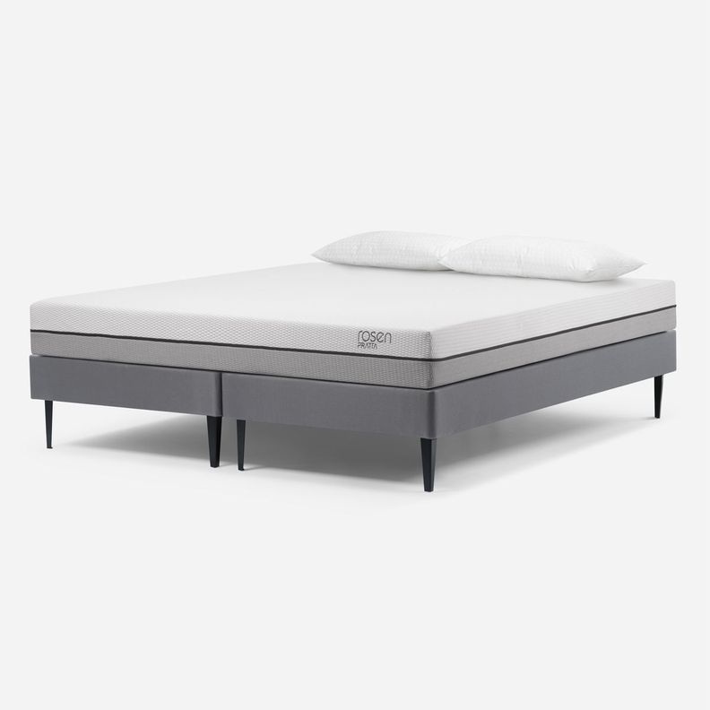 Cama Europea Pratta 2 Plazas Pata Acero + Almohadas Light-1