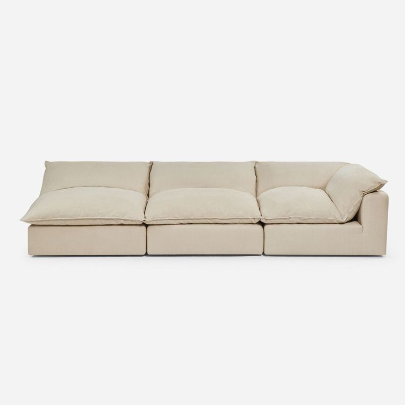 Modular Rosen Shanklin 1 Esquinero + 2 Butacas Tela Beige-1