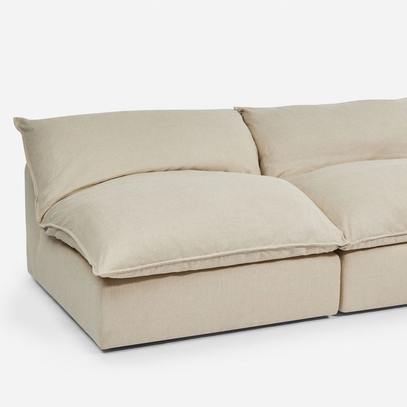 Modular Rosen Shanklin 1 Esquinero + 2 Butacas Tela Beige-4