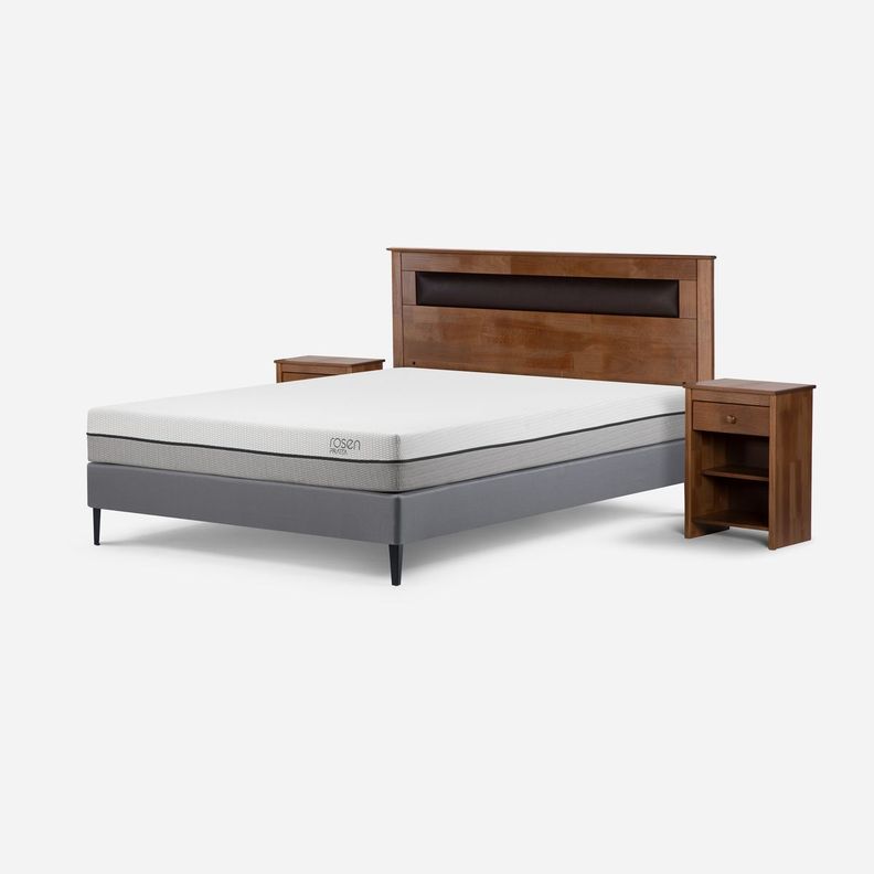 Cama Europea Rosen Pratta P. Metal Full + Muebles Ferrara-1