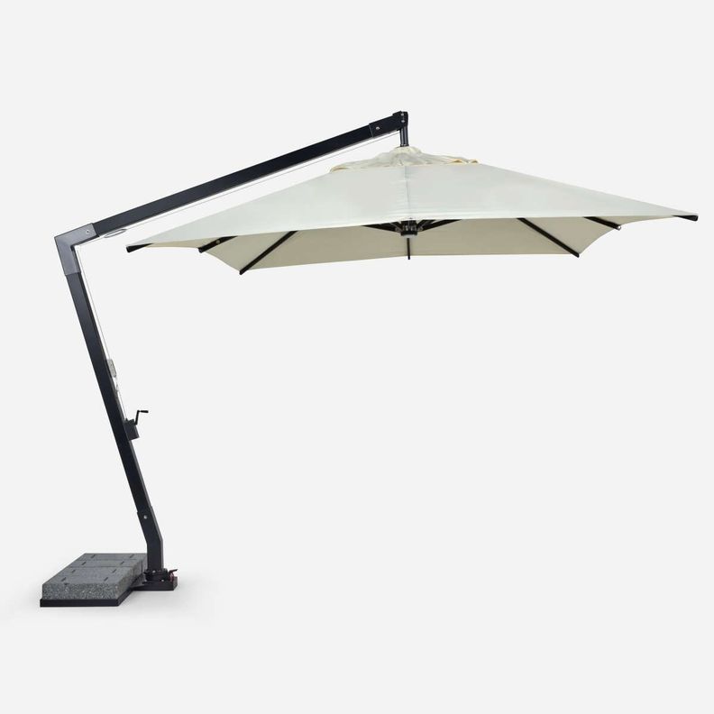Quitasol FibraVidrio Cuadrado Rosen con Pedestal 3x4x8 Negro-0