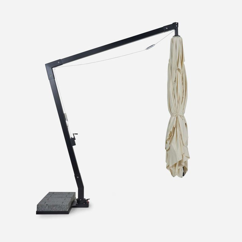 Quitasol FibraVidrio Cuadrado Rosen con Pedestal 3x4x8 Negro-2
