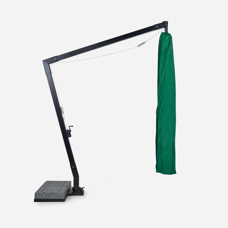 Quitasol FibraVidrio Cuadrado Rosen con Pedestal 3x4x8 Negro-3