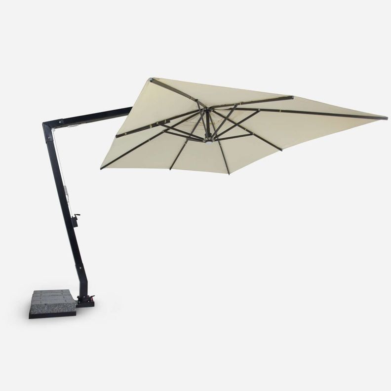 Quitasol FibraVidrio Cuadrado Rosen con Pedestal 3x4x8 Negro-4