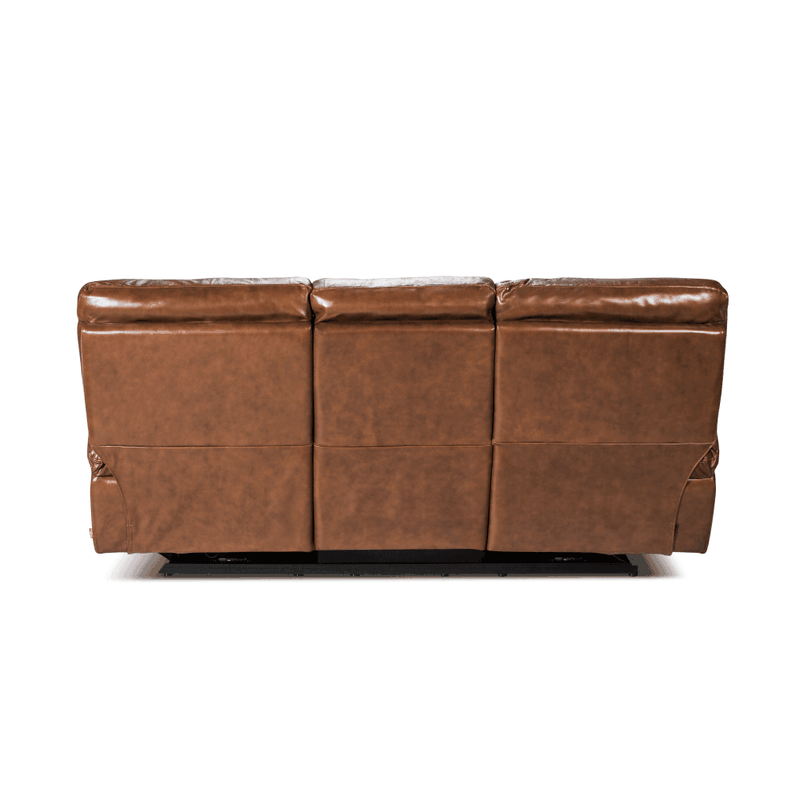 Sofá Reclinable Poch Cuero 3 Cuerpos Marrón-8