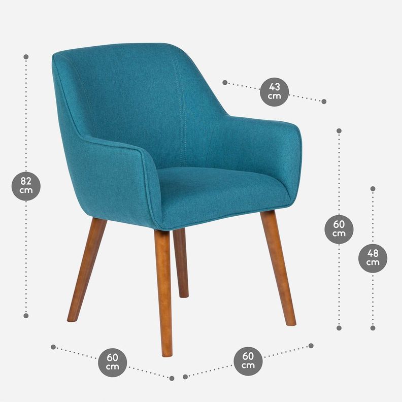Rosen Poltrona Matilda Tela Azul Teal-1