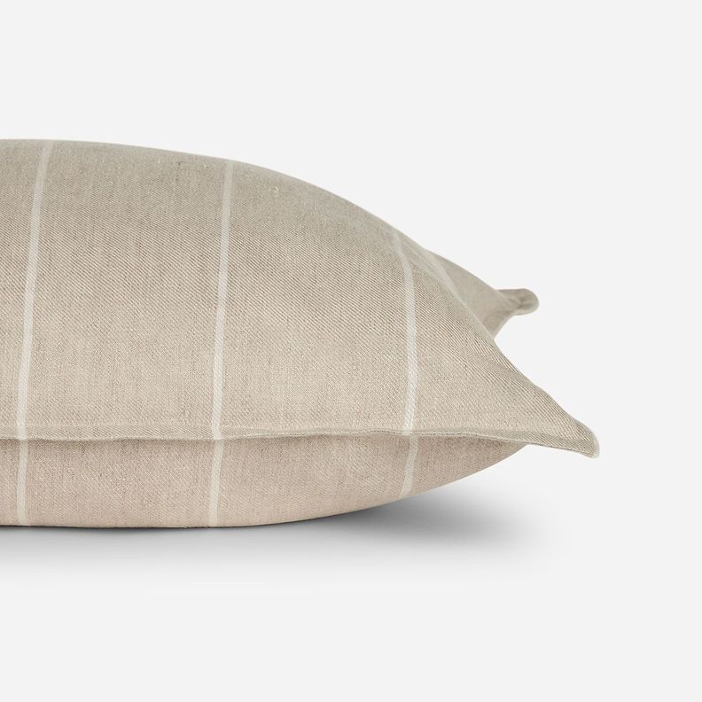 Funda de Cojín Lino Girona 50 x 50 cm Lineas Beige-1