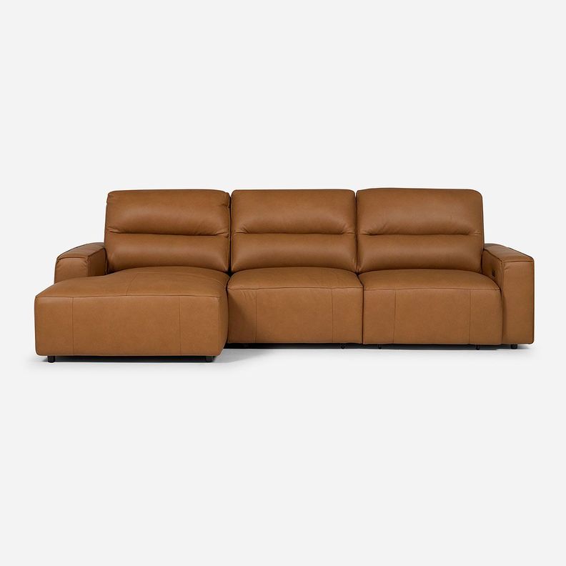Sofá Seccional Reclinable Rosen Izquierdo Limber Cuero Camel-3