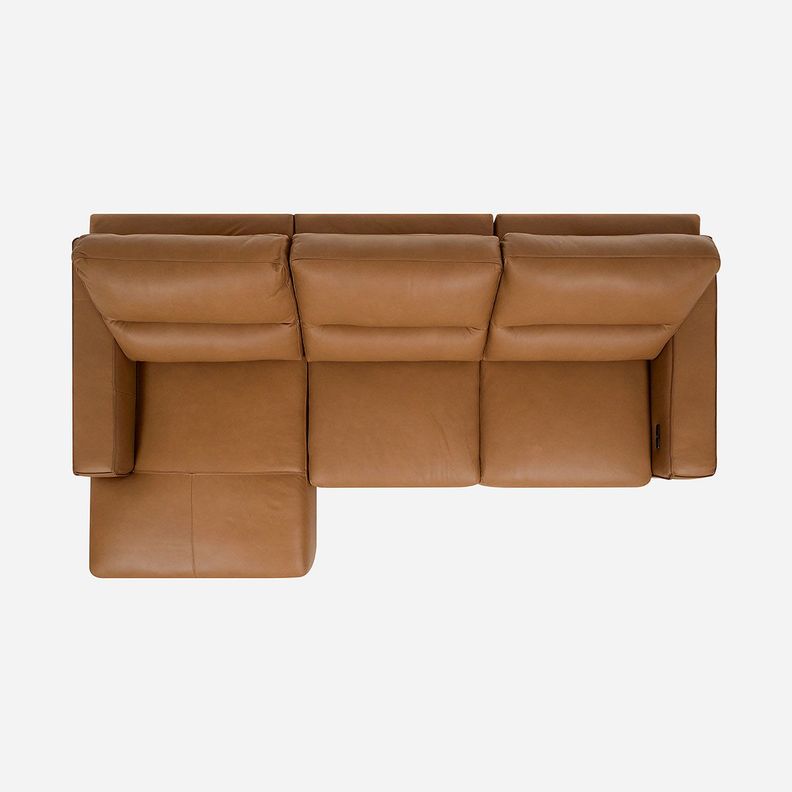 Sofá Seccional Reclinable Rosen Izquierdo Limber Cuero Camel-4