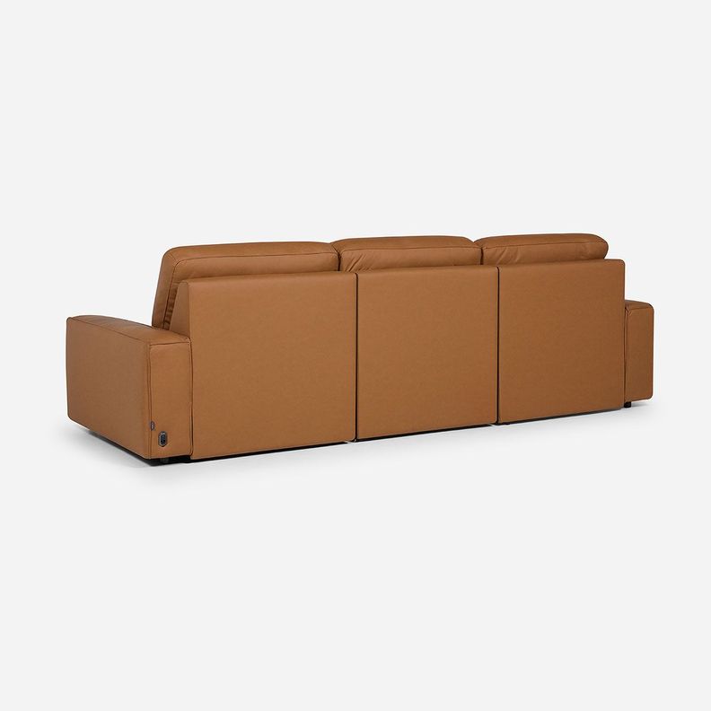 Sofá Seccional Reclinable Rosen Izquierdo Limber Cuero Camel-5