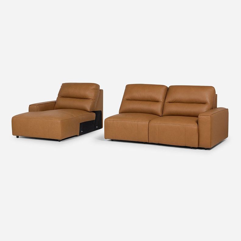 Sofá Seccional Reclinable Rosen Izquierdo Limber Cuero Camel-7