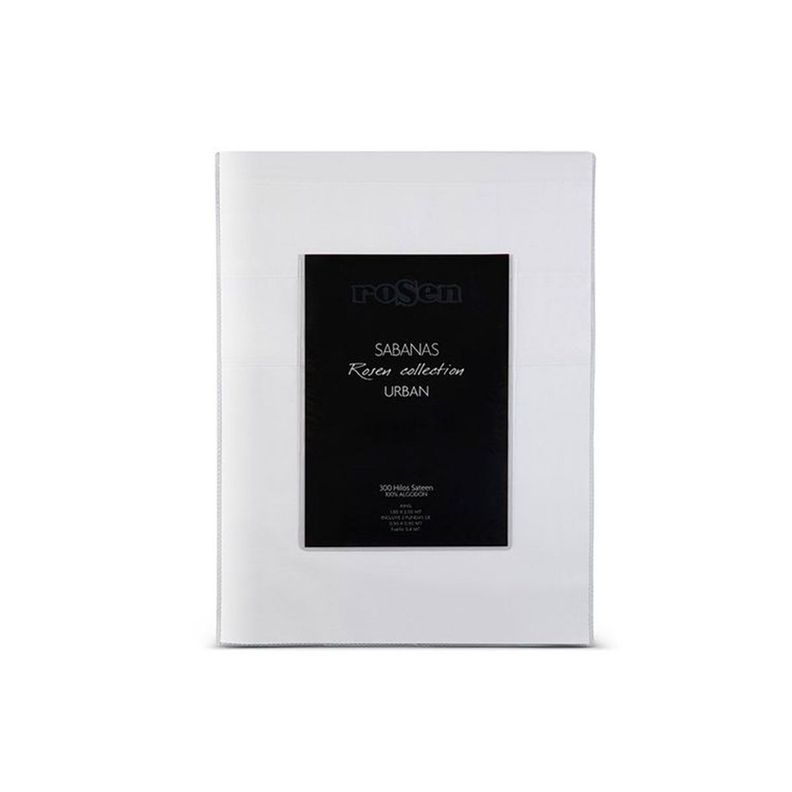 Sábana Rosen 300 Hilos Algodón Lisa Blanca Súper King-0