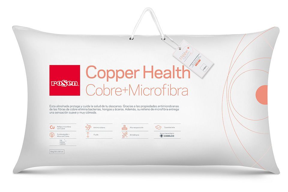Almohada Rosen Microfibra Copper Health King 50x90 cm-0
