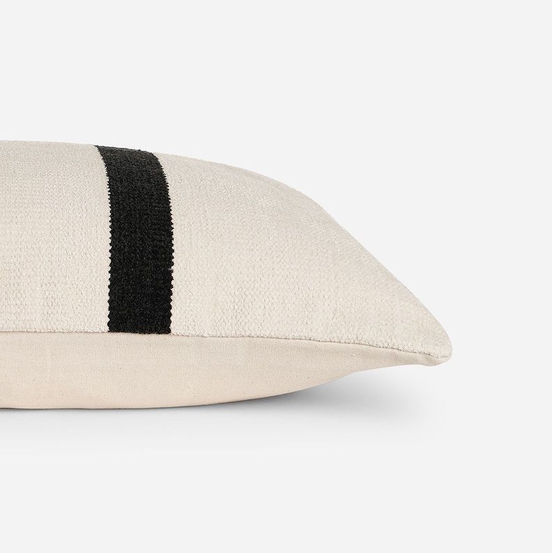 Funda de Cojín Ambiente Algodón Opal 60 x 40 cm Crudo-Negro-1