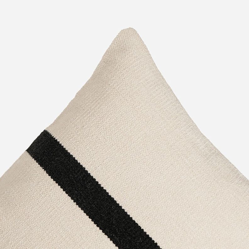 Funda de Cojín Ambiente Algodón Opal 60 x 40 cm Crudo-Negro-2