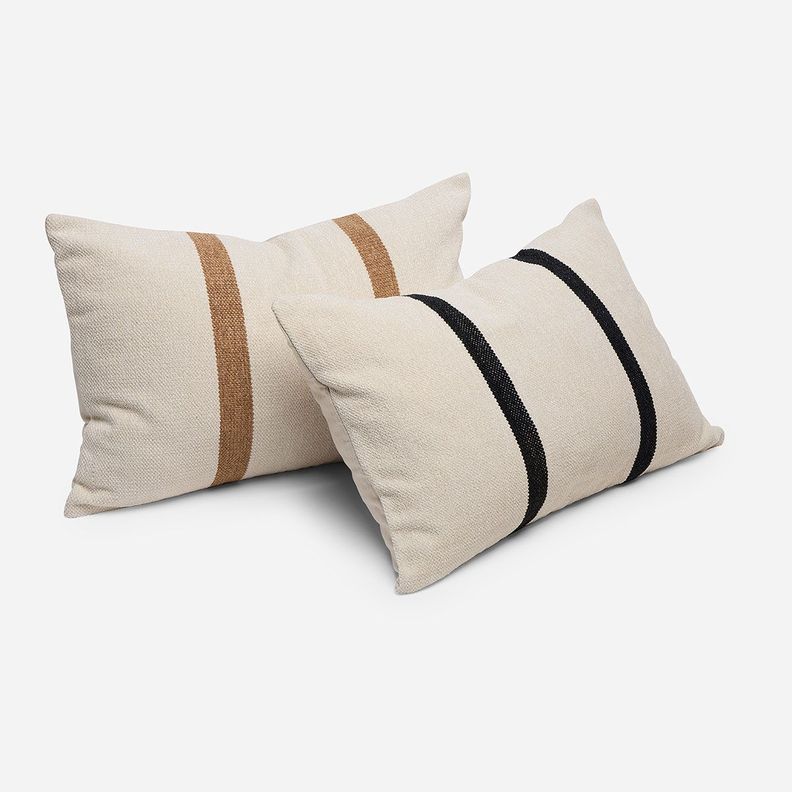 Funda de Cojín Ambiente Algodón Opal 60 x 40 cm Crudo-Negro-3