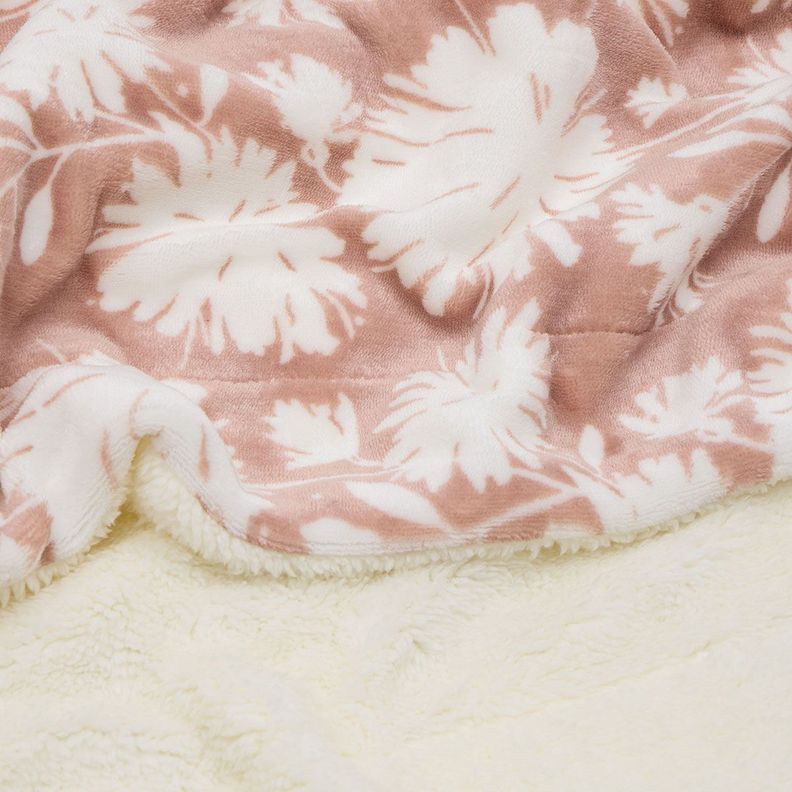 Manta Sherpa Estampada 130 x 170 cm Lileas Rosa-1