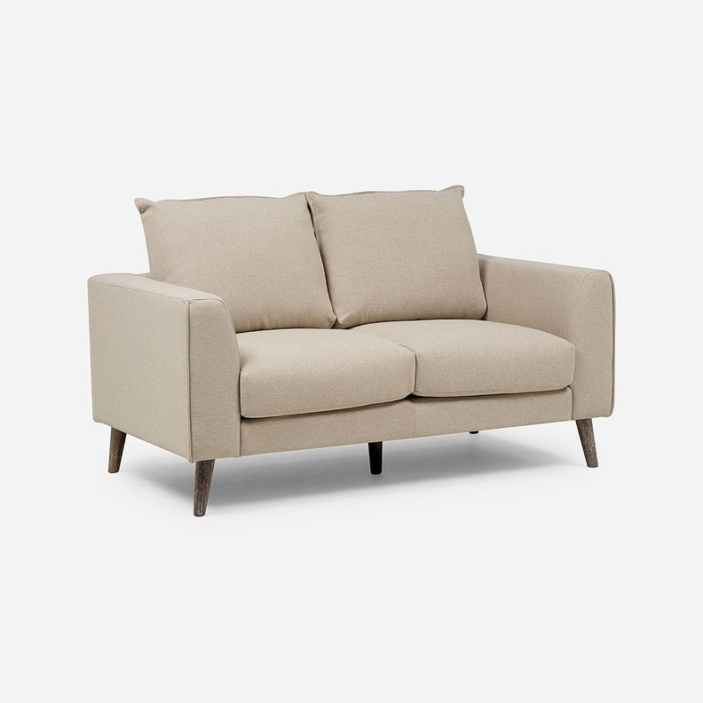 Sofá Biran 2 Cuerpos Tela Beige-0