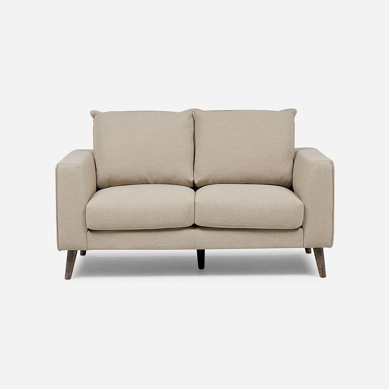 Sofá Biran 2 Cuerpos Tela Beige-1