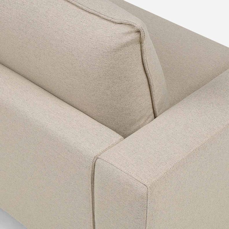 Sofá Biran 2 Cuerpos Tela Beige-5