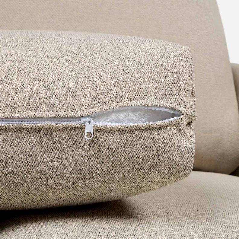 Sofá Biran 2 Cuerpos Tela Beige-6
