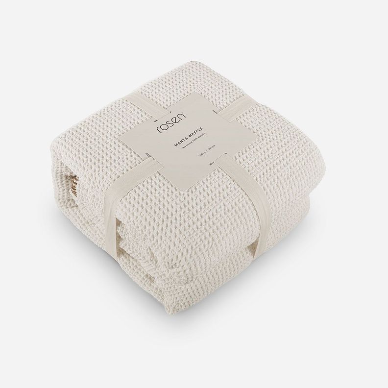 Manta Algodón Sherpa 150 x 200 cm Cozy Crudo-0