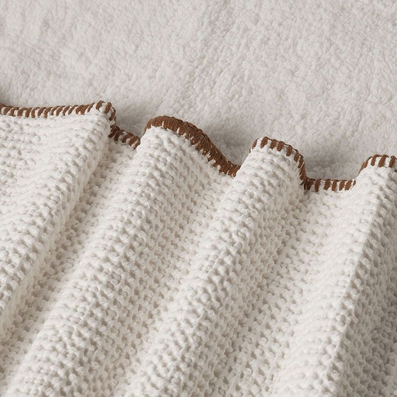 Manta Algodón Sherpa 150 x 200 cm Cozy Crudo-2