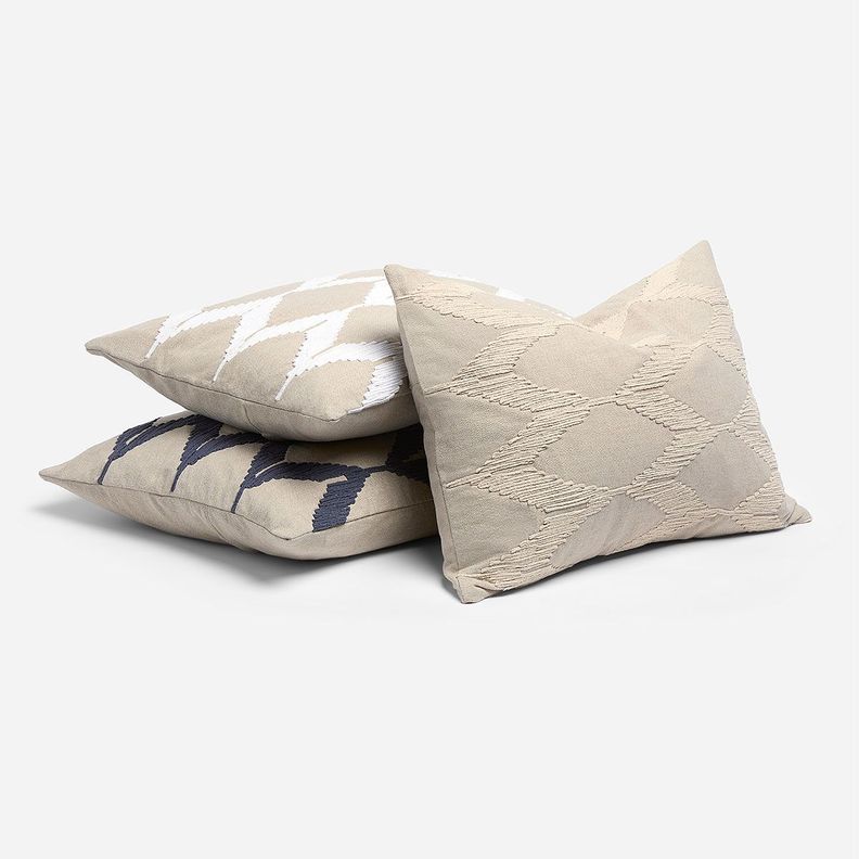 Funda de Cojín Bordado Odra 35 x 50 cm Beige-3