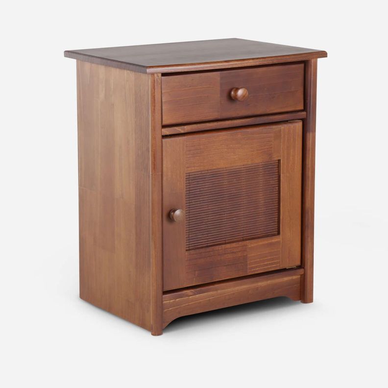 Cama Pratta 1 Plaza Pata Madera + Respaldo + Velador Veneto-4