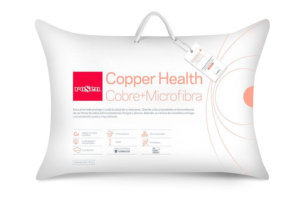 Almohada Rosen Microfibra Copper Health Americana 50x70 cm-0