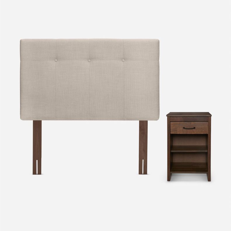 Diván Classique+ 1,5 Pl +Respaldo New Bennet Natural+Velador-3