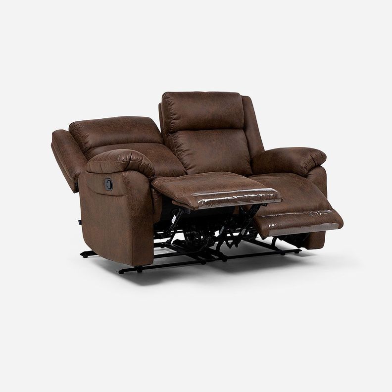 Sofá Reclinable Ascott 2 Cuerpos Manual Cuero PU Chocolate-0