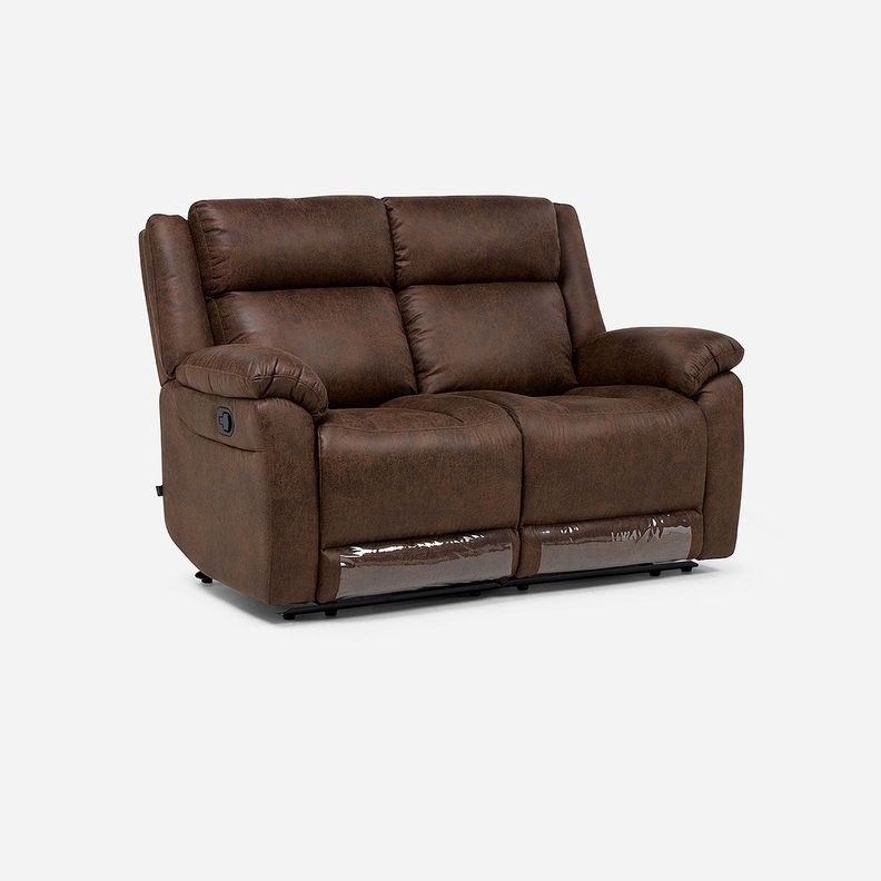 Sofá Reclinable Ascott 2 Cuerpos Manual Cuero PU Chocolate-1