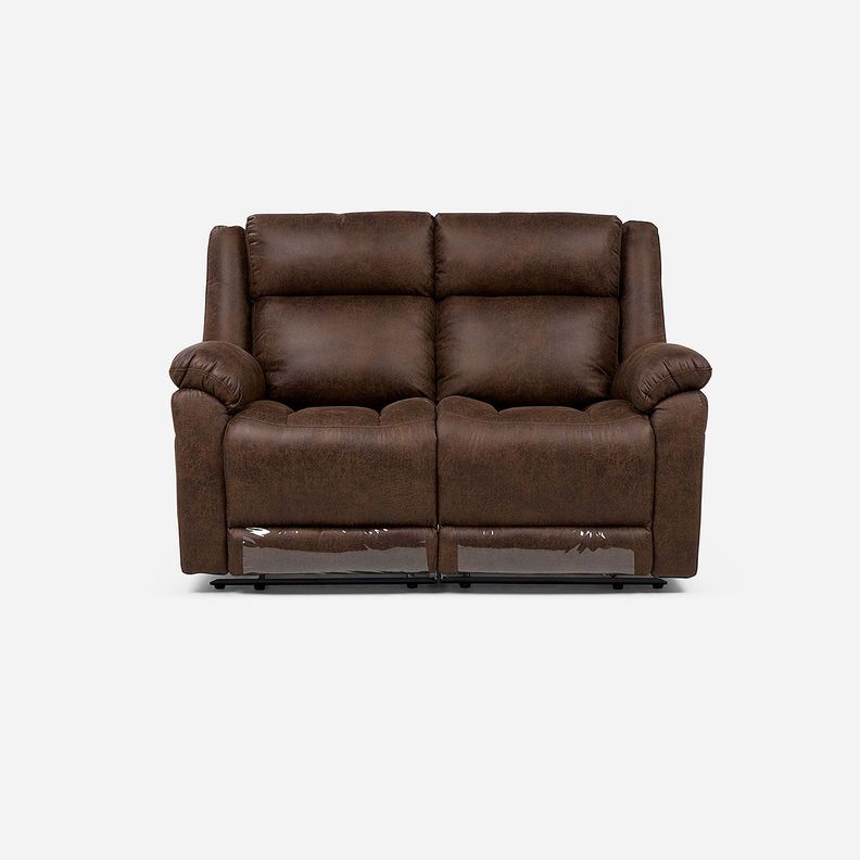 Sofá Reclinable Ascott 2 Cuerpos Manual Cuero PU Chocolate-2