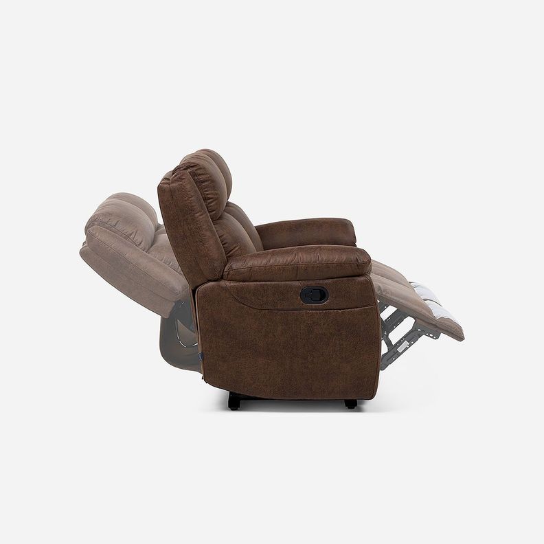 Sofá Reclinable Ascott 2 Cuerpos Manual Cuero PU Chocolate-3
