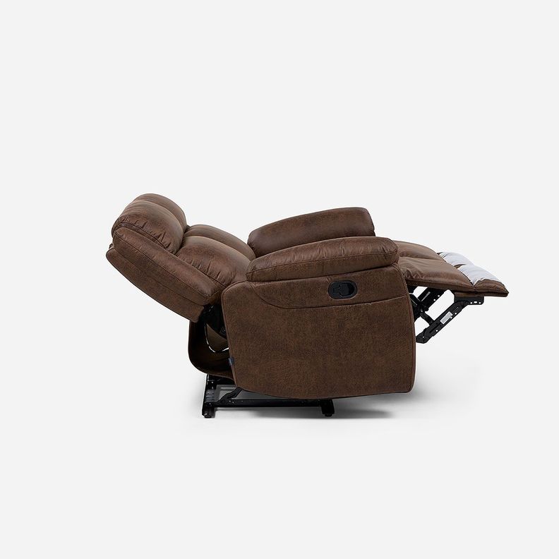 Sofá Reclinable Ascott 2 Cuerpos Manual Cuero PU Chocolate-5