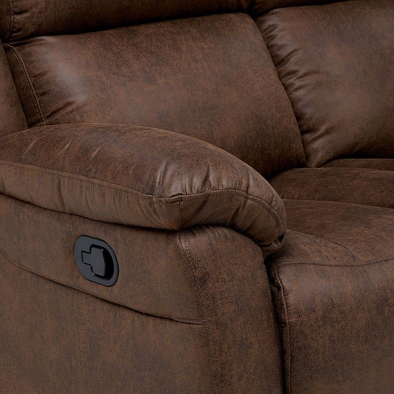Sofá Reclinable Ascott 2 Cuerpos Manual Cuero PU Chocolate-7